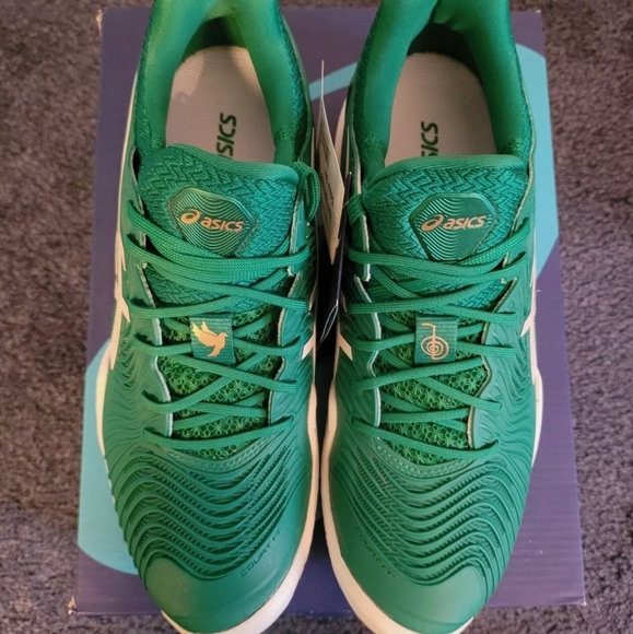 NIB ASICS COURT FF NOVAK DJOKOVIC MENS TENNIS SHOE US 6.5 (KALE/WHITE) - Picture 2 of 9